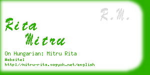 rita mitru business card